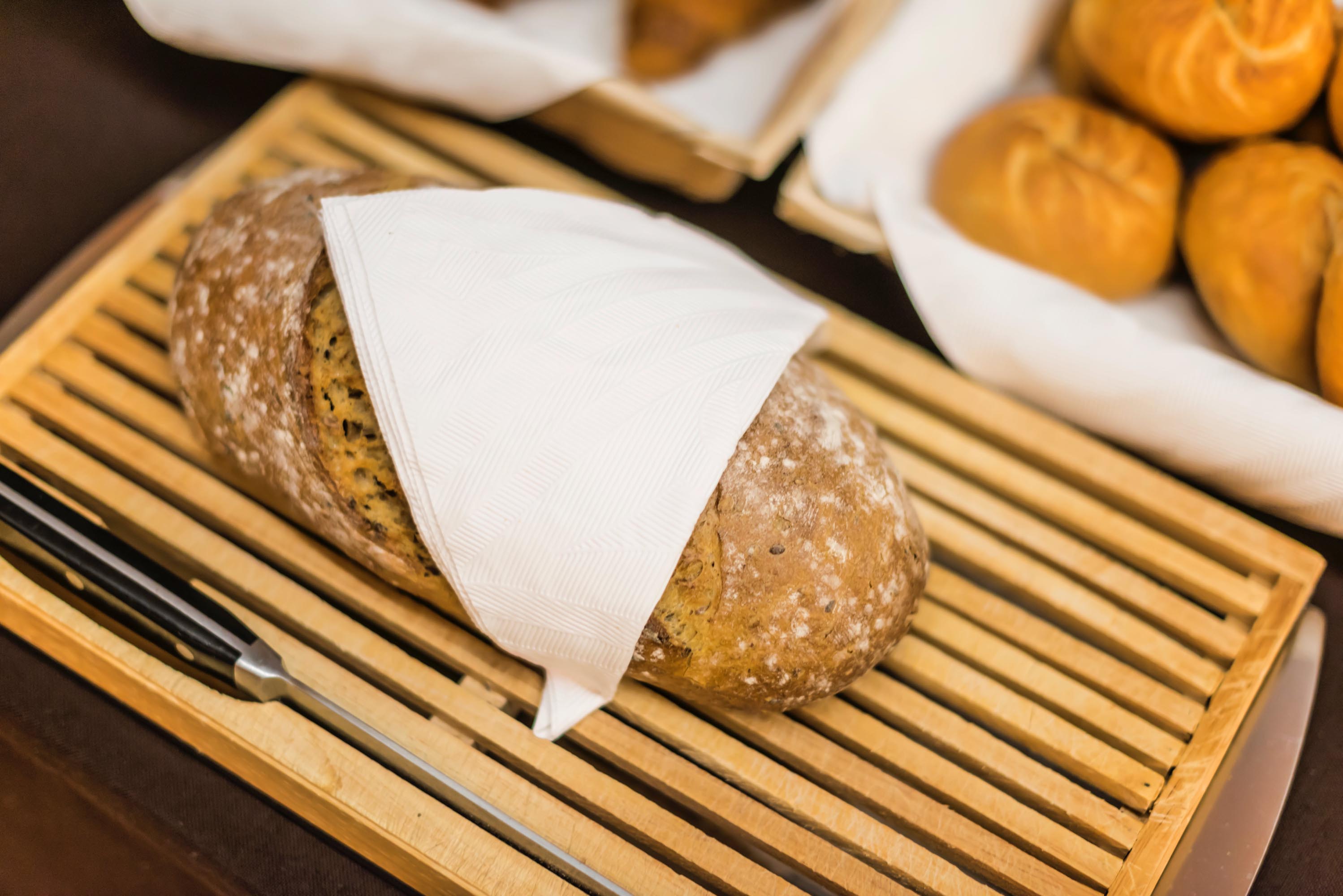 Loaf of bread on a cutting board